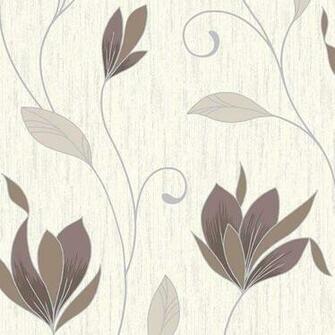 Chocolate Brown Silver Glitter M0780 Synergy Floral Vymura Wallpaper