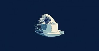 Solid Simplistic Simple The Great Wave Off Kanagawa Wallpaper HD