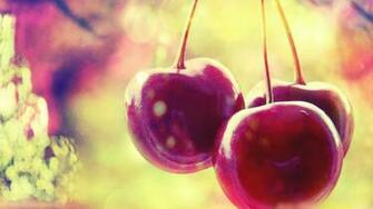 Three Cherry Berry Red Wallpaper Background HD