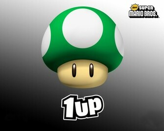 Mario Mushroom Green Wallpaper Super
