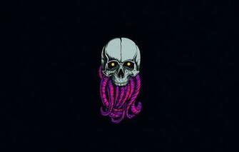 Wallpaper Minimalism Skull Style Background Art