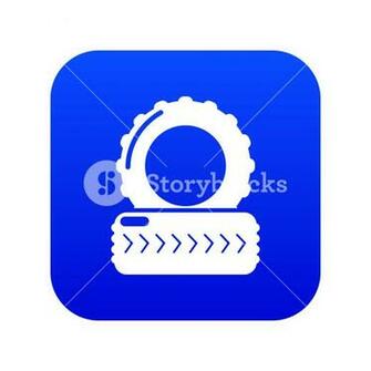 Paintball Field Tire Barricade Icon Blue Vector Isolated On White