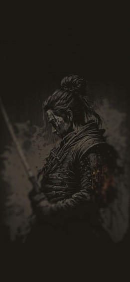 Samurai Black Art Wallpaper Aesthetic iPhone