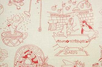 1970s Retro Vintage Wallpaper Red Bain Bathroom Shower Rosie S