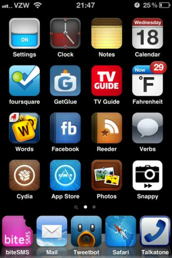 iPhone Home Screen On