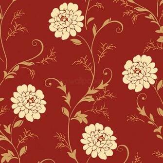 Gemma Red Gold Cream Contemporary Floral Wallpaper