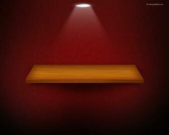 3d Isolated Empty Shelf For Exhibit On Red Wallpaper Background
