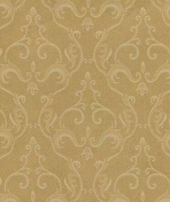 Wallpaper Soft Scrolling Belgian Damask On Gold Metallic Sheen