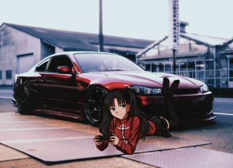 White Fury Anime X Cars