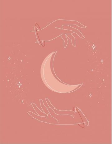 Moon Magic Art Collage Wall Cute Patterns Wallpaper Aesthetic