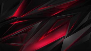 Black Red Abstract Polygon 3d 4k Wallpaper