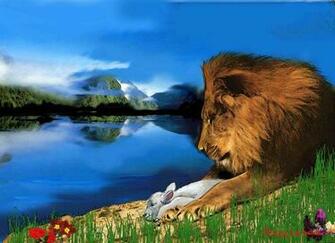 Lion Lamb Big Picture By
