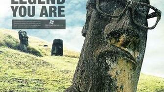 Easter Island Viral Advertisement Artwork Glasses Wallpaper