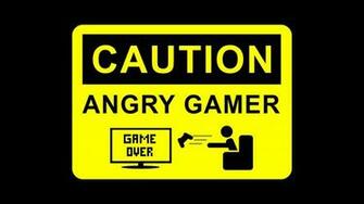 Game Over Angry Caution Black Background Gamer