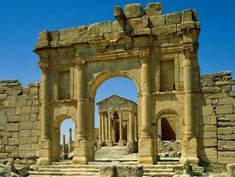 Roman Ruins Sbeitla Tunisia Africa Photography Desktop Wallpaper