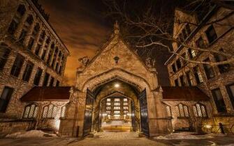 Night University Of Chicago Hull Gate Regenstein Wallpaper