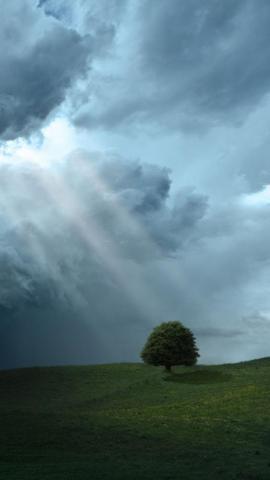 Storm Cloud Sun Rays iPhone 5s Wallpaper