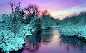 Landscape Reflection Sunset Sunrise Snow Sky Wallpaper Background