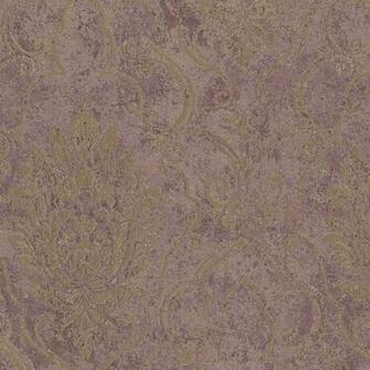 Moroccan Damask Wallpaper In Purple Lilac Dark Metallic Gold