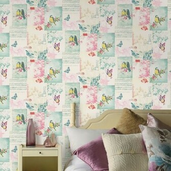 Songbird Music Lyrics Rose Patchwork Holden Decor K2 Wallpaper