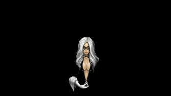 A Black Cat With White Hair And Background