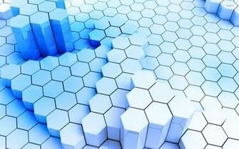 Blue Hexagons Wallpaper 3d