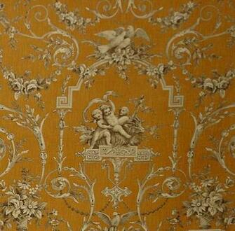 Clarence House Orange Cherub Toile