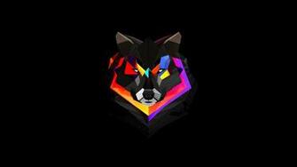 Justin M Maller Abstract Art Animal Wolf Black