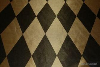 HD204 Black And Gold Harlequin Diamond Faux Silk Fabric Drapery