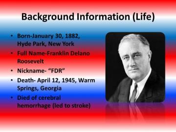 Franklin D Roosevelt January April Ppt