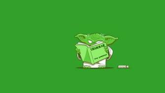 Star Wars Alternative Art Yoda Green Background Q1xr