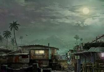 The Slums At Night Wallpaper With Image Digital Painting