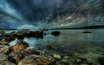 Harbour Stormy Nature Beaches HD Desktop Wallpaper