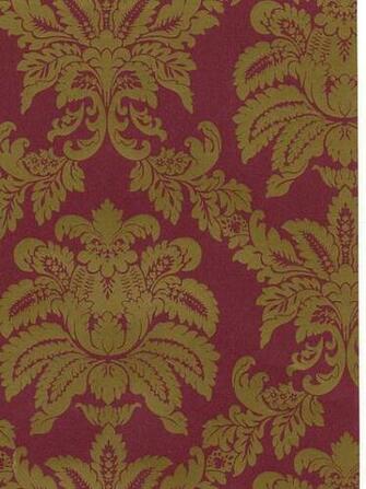Burgandy And Gold Damask Wallpaper From The Stripes Toile