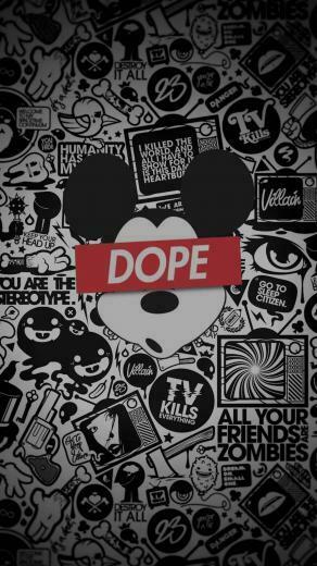 Mickey Mouse Dope iPhone Wallpaper Top