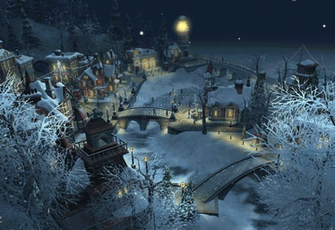 Village Screensaver Snow