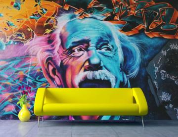 Removable Wallpaper Mural Peel Stick Einstein Graffiti Wall