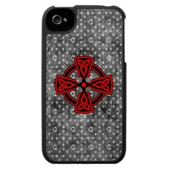 Red Celtic Cross Distressed Background iPhone Case