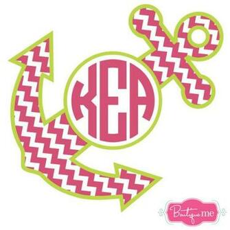 Chevron With Anchor Monogram Decal