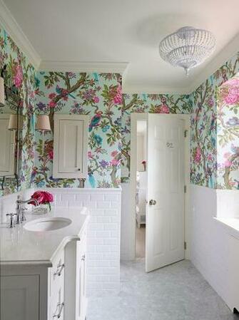 Watercolor Peony Wallpaper Interior Design