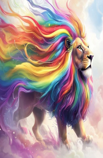 Rainbow Lion Wallpaper