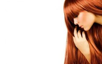 Beautiful Readhead With Long Hair Desktop Pc And