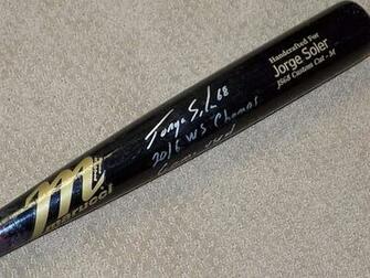 Jorge Soler Game Used Signed Marucci Bat Chicago Cubs Beckett