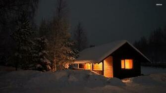 Snowed In Cabin Wallpaper Walldevil Best HD Desktop And