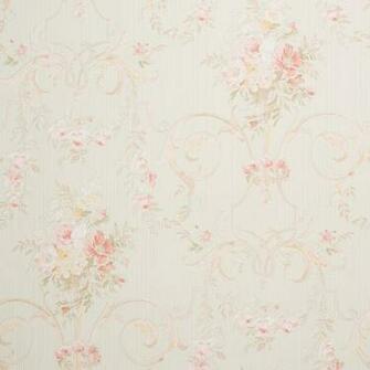 Cottage Floral Green Shabby Chic Wallpaper For Walls Double Roll