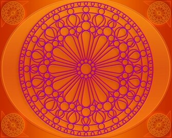 Purple Pattern Circle On Orange Background Wallpaper