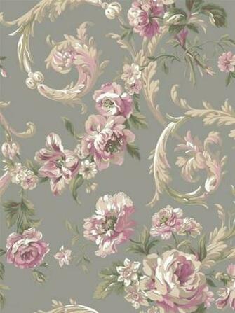 Shimmering Topaz Wallpaper Rococco Floral Contemporary