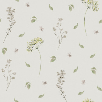 Sweet Meadow Wallpaper In Sage Green On Linen Cream Lucie Annabel