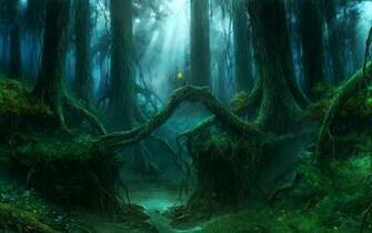 Gothic Forest Trees Fantasy River Mood Wallpaper