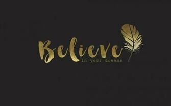 Black Gld Believe Dreams Feather Desktop Wallpaper Background